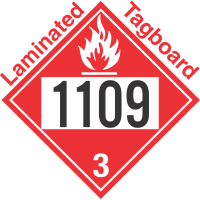 Flammable Class 3 UN1109 Tagboard DOT Placard