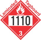 Flammable Class 3 UN1110 Tagboard DOT Placard