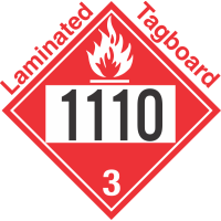 Flammable Class 3 UN1110 Tagboard DOT Placard