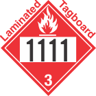Flammable Class 3 UN1111 Tagboard DOT Placard