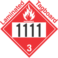 Flammable Class 3 UN1111 Tagboard DOT Placard