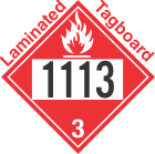 Flammable Class 3 UN1113 Tagboard DOT Placard