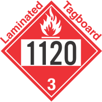 Flammable Class 3 UN1120 Tagboard DOT Placard