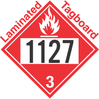 Flammable Class 3 UN1127 Tagboard DOT Placard