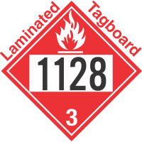 Flammable Class 3 UN1128 Tagboard DOT Placard