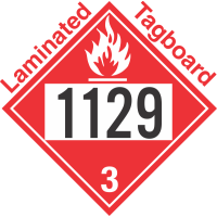 Flammable Class 3 UN1129 Tagboard DOT Placard