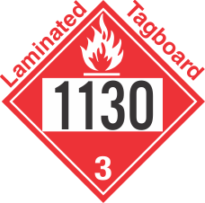 Flammable Class 3 UN1130 Tagboard DOT Placard