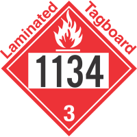 Flammable Class 3 UN1134 Tagboard DOT Placard