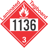 Flammable Class 3 UN1136 Tagboard DOT Placard