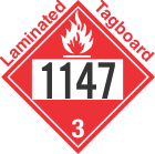 Flammable Class 3 UN1147 Tagboard DOT Placard