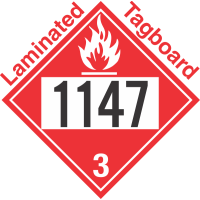 Flammable Class 3 UN1147 Tagboard DOT Placard