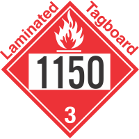 Flammable Class 3 UN1150 Tagboard DOT Placard