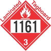 Flammable Class 3 UN1161 Tagboard DOT Placard