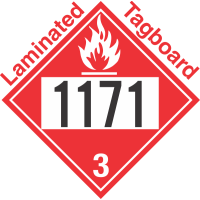 Flammable Class 3 UN1171 Tagboard DOT Placard