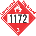 Flammable Class 3 UN1172 Tagboard DOT Placard