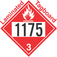 Flammable Class 3 UN1175 Tagboard DOT Placard