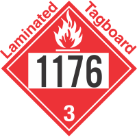 Flammable Class 3 UN1176 Tagboard DOT Placard