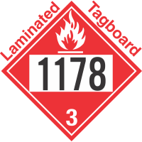 Flammable Class 3 UN1178 Tagboard DOT Placard