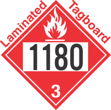 Flammable Class 3 UN1180 Tagboard DOT Placard