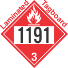 Flammable Class 3 UN1191 Tagboard DOT Placard