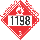 Flammable Class 3 UN1198 Tagboard DOT Placard