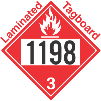 Flammable Class 3 UN1198 Tagboard DOT Placard