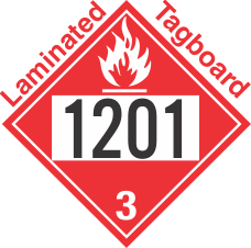 Flammable Class 3 UN1201 Tagboard DOT Placard