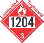 Flammable Class 3 UN1204 Tagboard DOT Placard