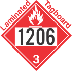Flammable Class 3 UN1206 Tagboard DOT Placard