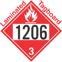 Flammable Class 3 UN1206 Tagboard DOT Placard