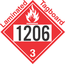 Flammable Class 3 UN1206 Tagboard DOT Placard