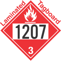 Flammable Class 3 UN1207 Tagboard DOT Placard