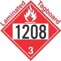 Flammable Class 3 UN1208 Tagboard DOT Placard