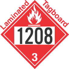 Flammable Class 3 UN1208 Tagboard DOT Placard