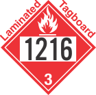Flammable Class 3 UN1216 Tagboard DOT Placard