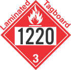 Flammable Class 3 UN1220 Tagboard DOT Placard