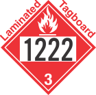 Flammable Class 3 UN1222 Tagboard DOT Placard