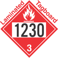 Flammable Class 3 UN1230 Tagboard DOT Placard