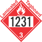 Flammable Class 3 UN1231 Tagboard DOT Placard