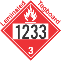 Flammable Class 3 UN1233 Tagboard DOT Placard