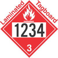 Flammable Class 3 UN1234 Tagboard DOT Placard