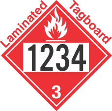 Flammable Class 3 UN1234 Tagboard DOT Placard