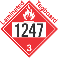 Flammable Class 3 UN1247 Tagboard DOT Placard