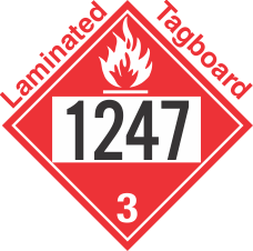 Flammable Class 3 UN1247 Tagboard DOT Placard