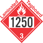 Flammable Class 3 UN1250 Tagboard DOT Placard