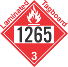 Flammable Class 3 UN1265 Tagboard DOT Placard