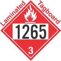 Flammable Class 3 UN1265 Tagboard DOT Placard