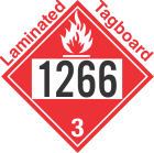 Flammable Class 3 UN1266 Tagboard DOT Placard
