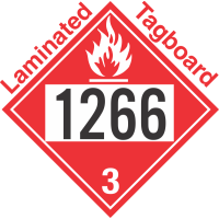 Flammable Class 3 UN1266 Tagboard DOT Placard