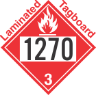 Flammable Class 3 UN1270 Tagboard DOT Placard